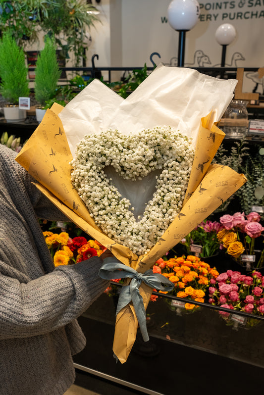 Baby’s Breath Heart Bouquet